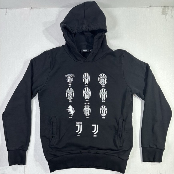 Other - Juventus Hoodie Men's Medium Black Soccer Football Evolution Logo Graphic
